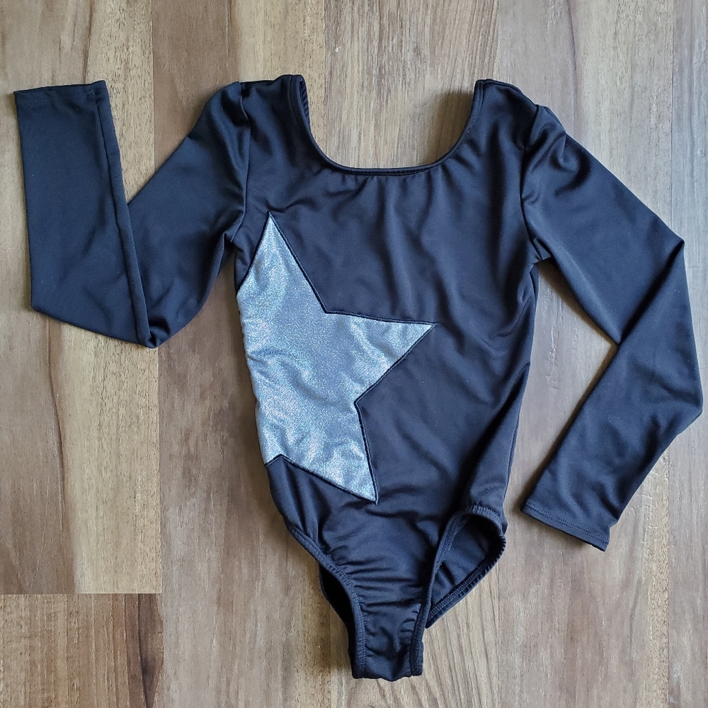 Black Silver Star Leotard More Than Magic Girls size M 7/8